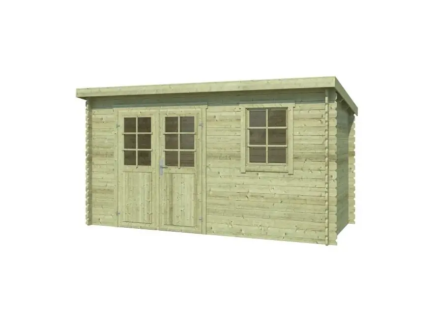 Outdoor Life Blokhut Amira Groen Geïmpregneerd 380 x 175 cm Flitsaanbieding